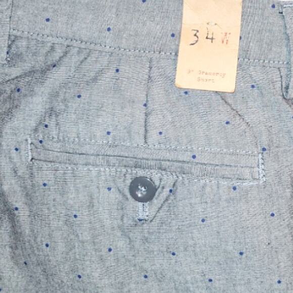 NWT J. Crew Factory 9" Gramercy Chino Shorts Mini Dots Men 34 Gray Blue Preppy - Picture 4 of 8